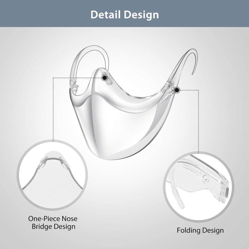 DIGIGRE 5PCS Transparent Face Shield, Lightweight Anti-Fog Clear Face Mask, Sturdy Breathable Clear Face Shield, Plastic Reusable Protective Face Mask for Men and Women - Image 5